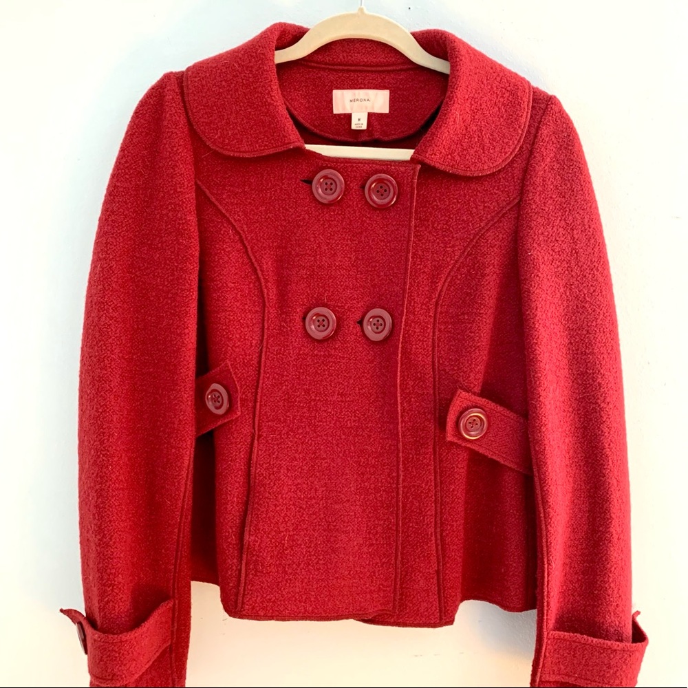 Cute Wool Cropped Pea Coat